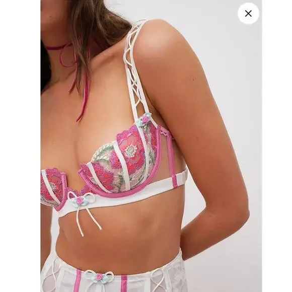 NWT For Love & Lemons Festival Floral Underwire Bra Victoria Secret’s 34D - Picture 6 of 11